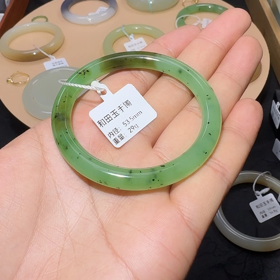 和田玉手镯未镶嵌橘*皮53.5mm