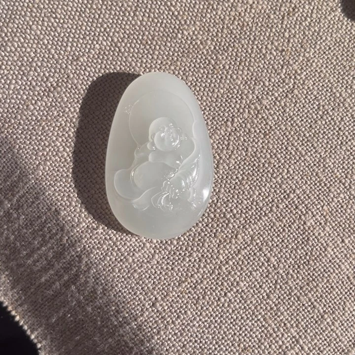 菲***)和田玉未镶嵌颈饰