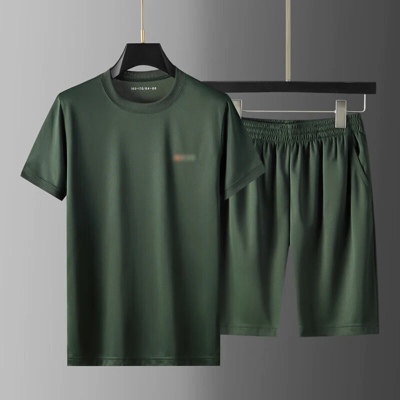 WJ短袖体能服夏季体能速干训练服户外运动圆领T恤短裤套装