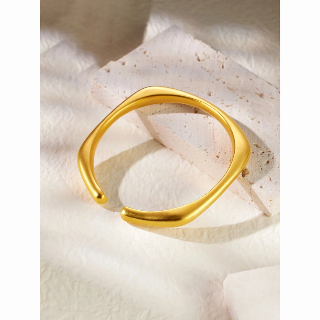 铜合金手镯 824防过敏网红款经典简约大气马蹄方镯简约时尚手镯