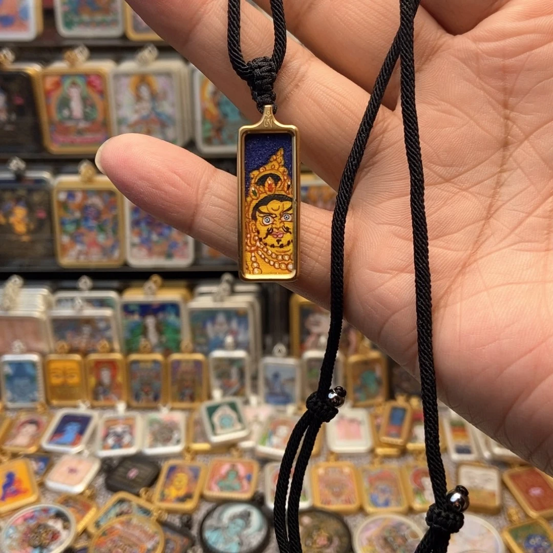 吊坠纯手绘黄财神福利卡