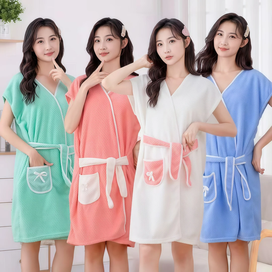 女可爱学生居家服情侣成人睡袍浴袍浴巾浴裙吸水洗澡速干柔软大人