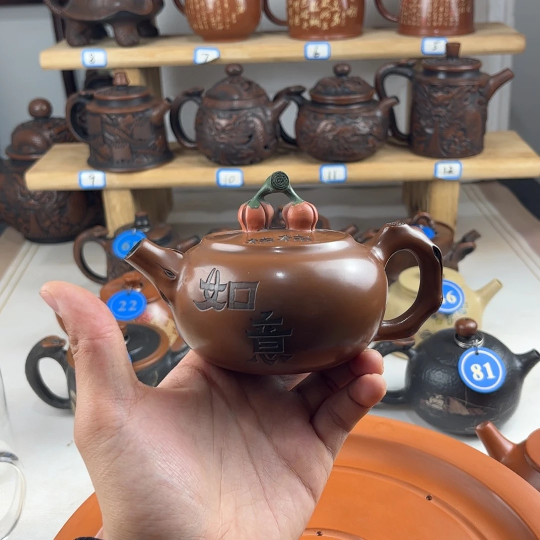 壶180cc 建水紫陶全手工制作，老匠人传承手艺