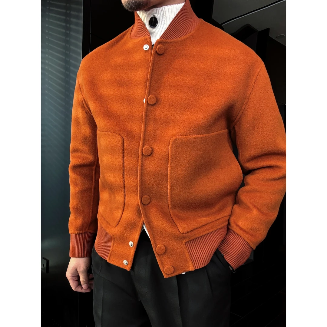 DRUNKCORNER 棒球领短大衣外套长袖秋冬百搭时尚