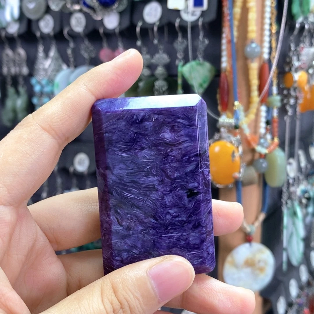 革***革查罗石（紫龙晶）合金颈饰X28