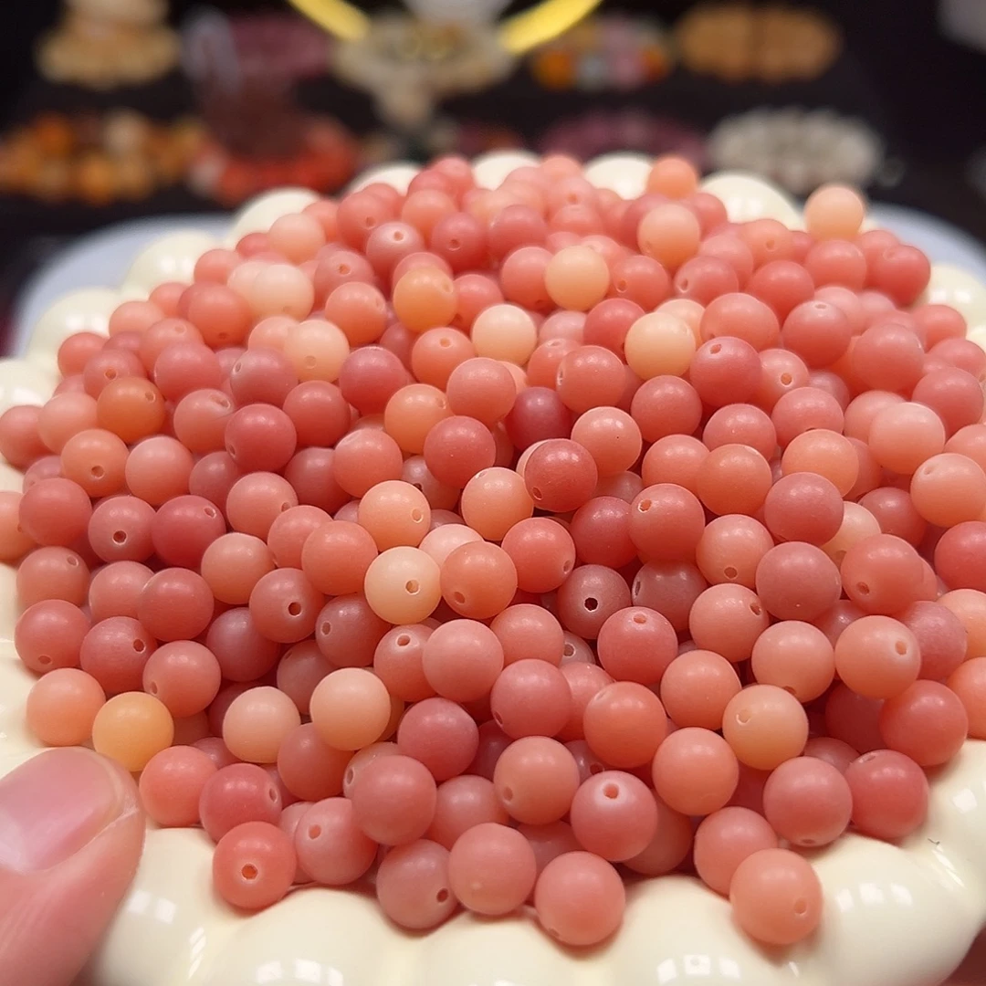 手串菩提根/象牙果500颗栗子酱圆珠卡8