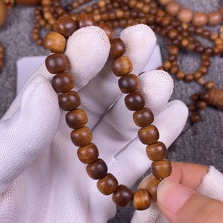 檀香木手串/手链老山檀香黑肉横纹8/9老型珠沉水