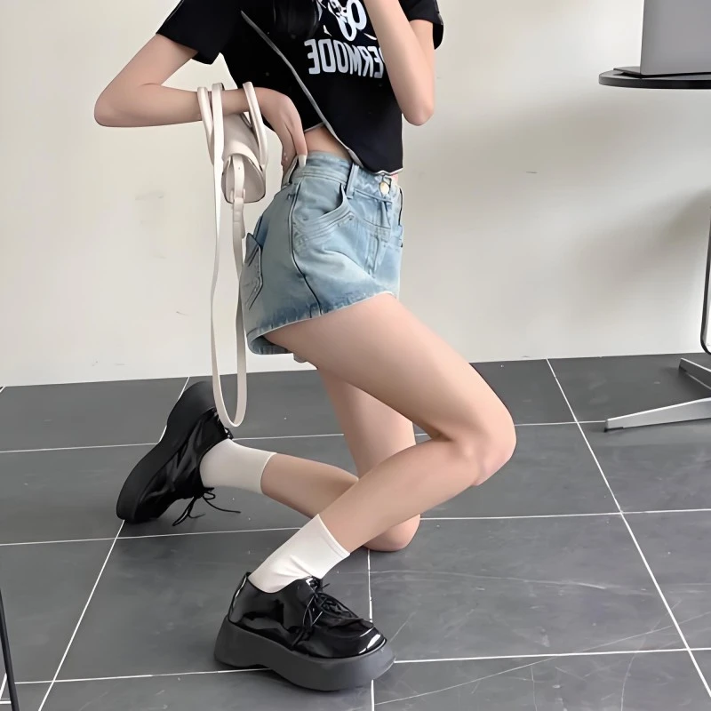 【001-100】新款牛仔裤牛仔裙休闲风时尚套装新中式甜辣风前裙后裤