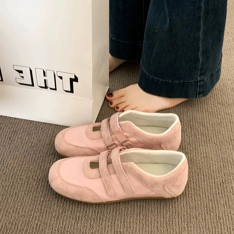 三福真皮芭蕾德训鞋女软底休闲阿甘鞋2025新款薄款平底玛丽珍单鞋