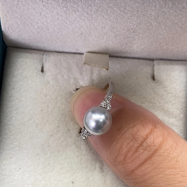 海水珍珠戒指银S925镶嵌