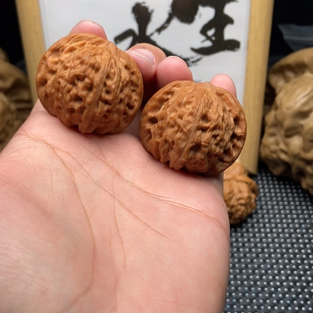 文玩核桃把件40全品磨盘