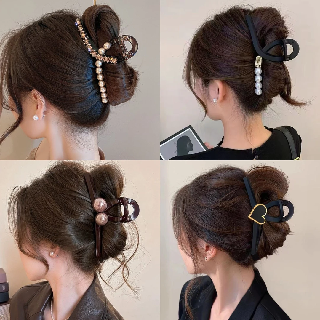 大号抓夹简约百搭发夹复古发卡少女风女原创设计超仙发饰抓夹