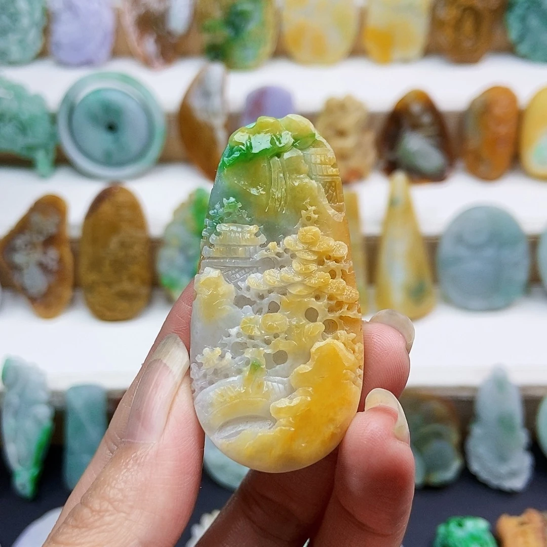 未镶嵌定制翡翠山水