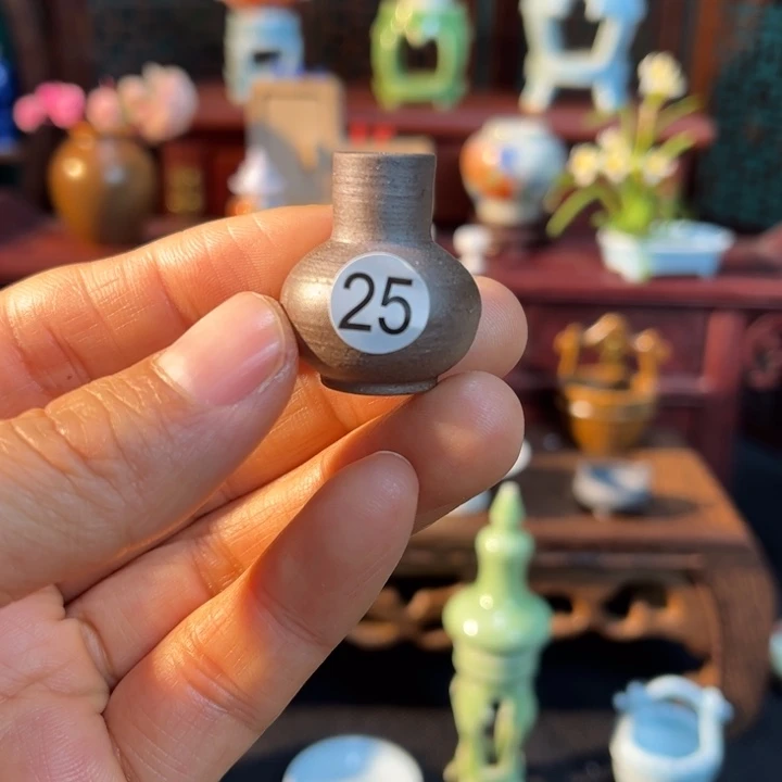 摆件微陶老王迷你花瓶