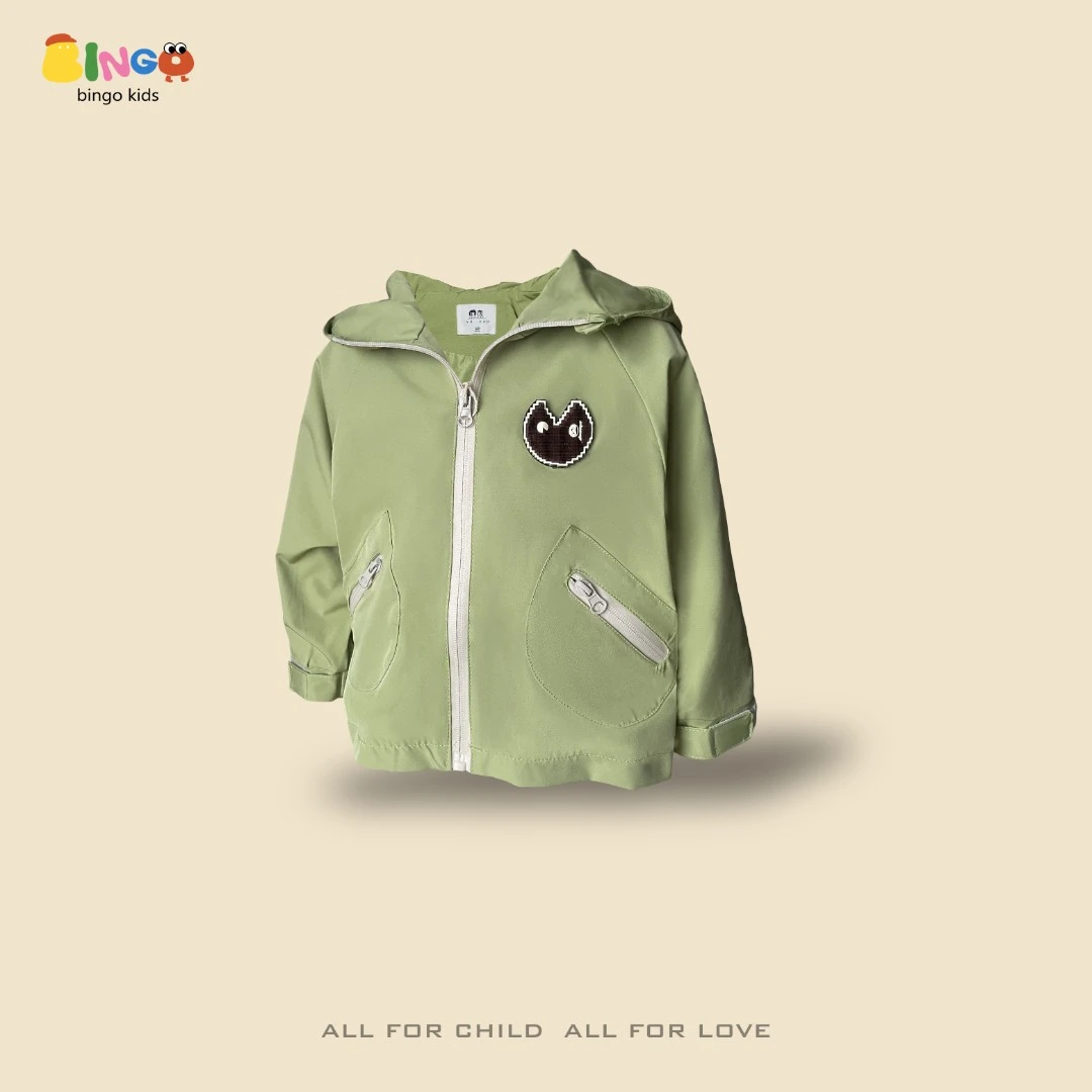 【BS066】春季儿童韩系连帽外套绿色