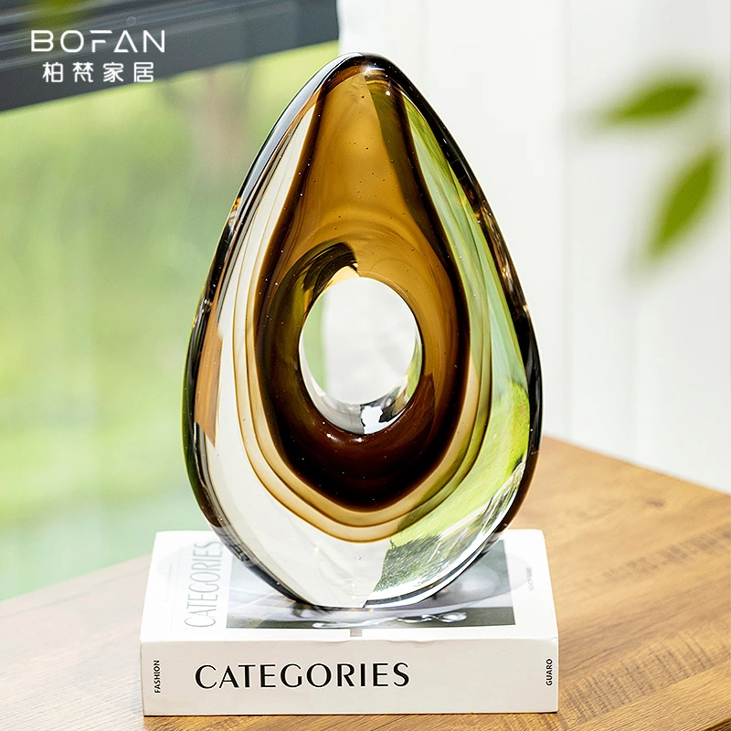 bofan/柏梵【巴黎之心】现代轻奢琉璃装饰金色艺术摆件玄关高档摆件