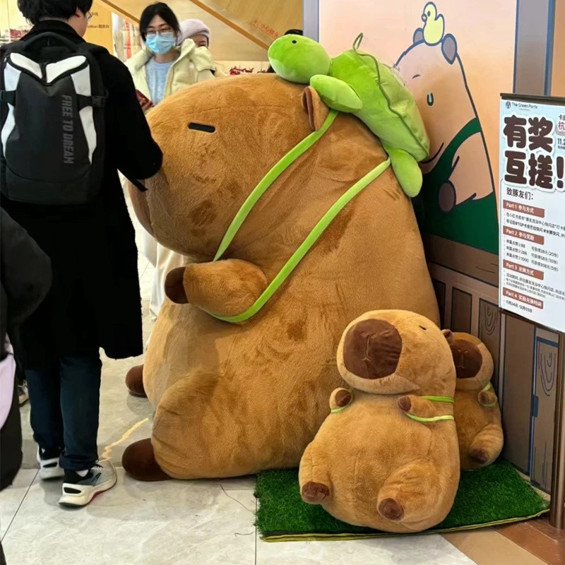 卡皮巴拉公仔玩偶水豚玩偶吧啦君背包毛绒玩具capybara抱枕布娃娃