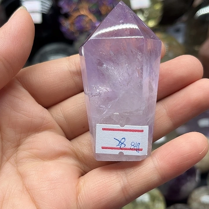 水晶珠宝半成品未镶嵌86克紫水晶柱