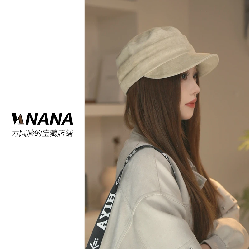 原创设计 时尚马术帽平顶鸭舌帽女休闲百搭日系秋冬显脸小