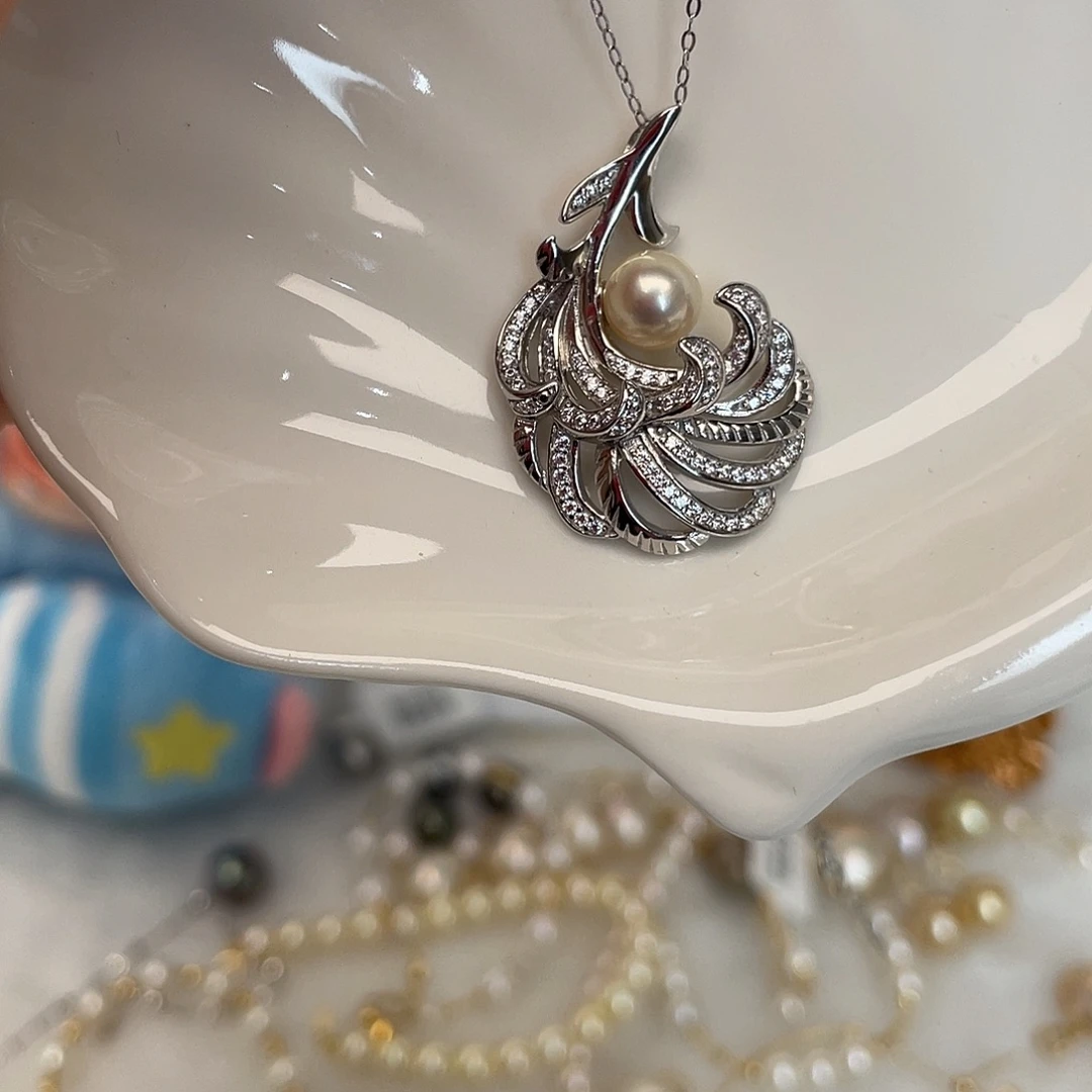 项链海水珍珠银S925镶嵌