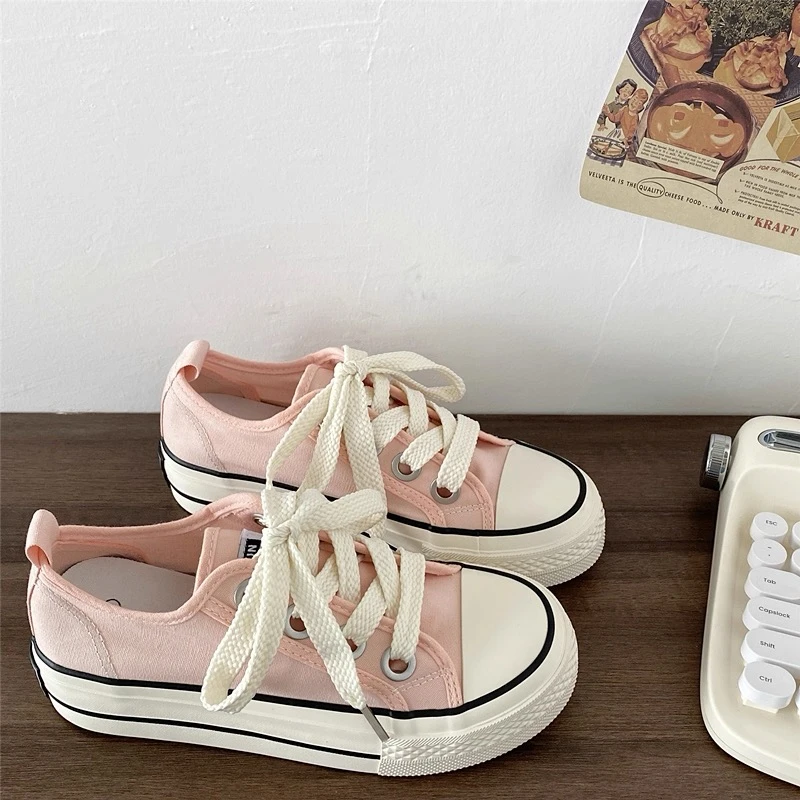 1100  厚底百搭帆布鞋女2025夏季新款透气休闲韩版学生小白鞋