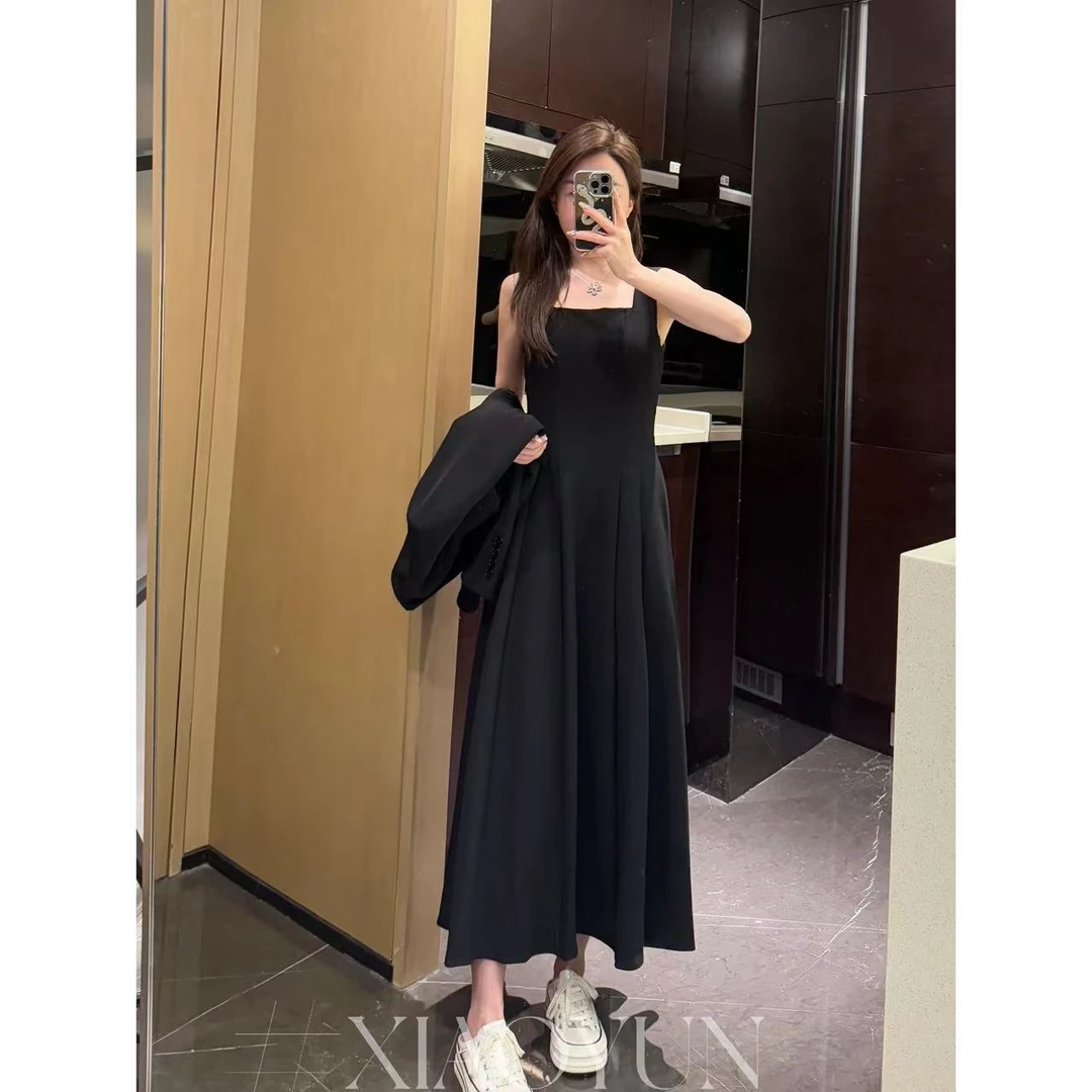 赫本风无袖连衣裙小允姐姐2025新款高级气质赫本风无袖连衣裙