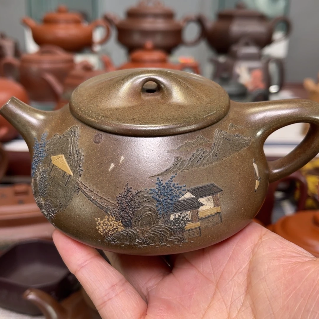 强***菜紫砂茶壶高货放漏