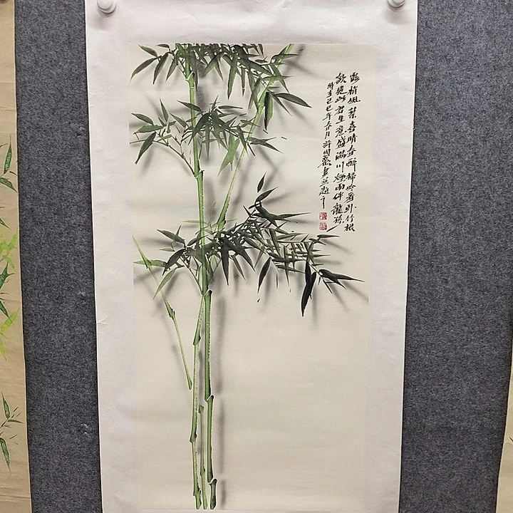 竖款新中式装饰画100×50三尺