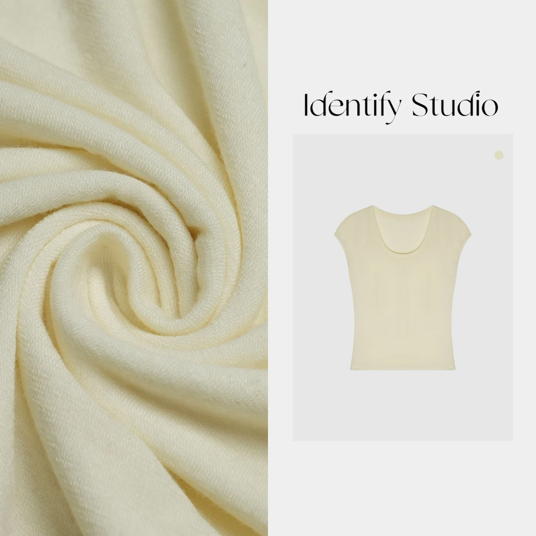 IDENTIFY"安然自若"春季新款坎肩圆领短袖休闲上衣25SS