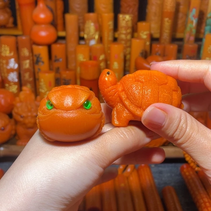 阿***松竹金丝竹乌龟金蝉手把件