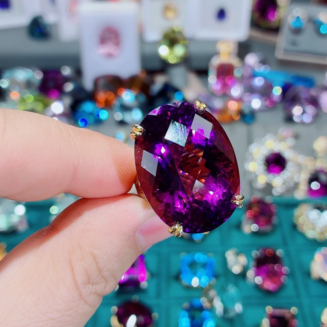 紫晶银S925镶嵌戒指