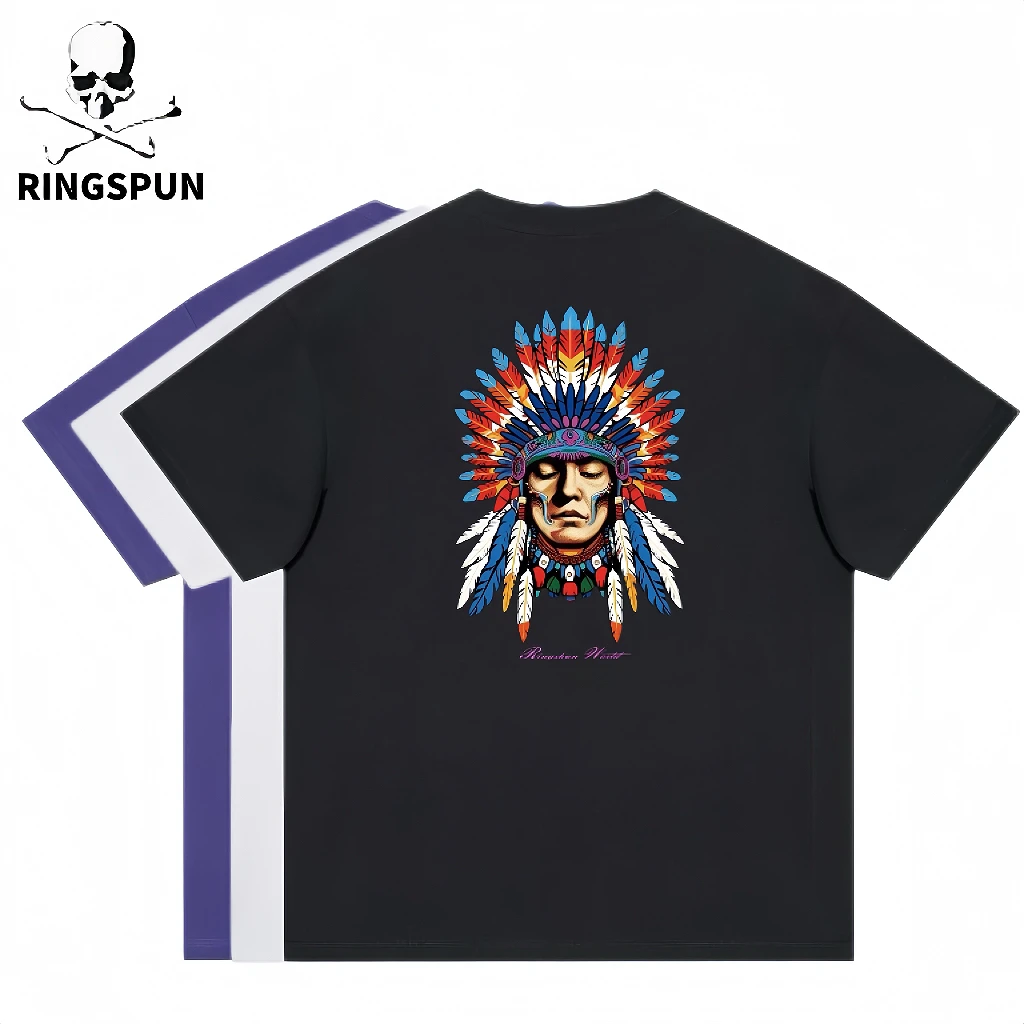 【印第安男孩】RS重磅百搭全棉重工刺绣小众高品质潮奢短袖T恤上衣