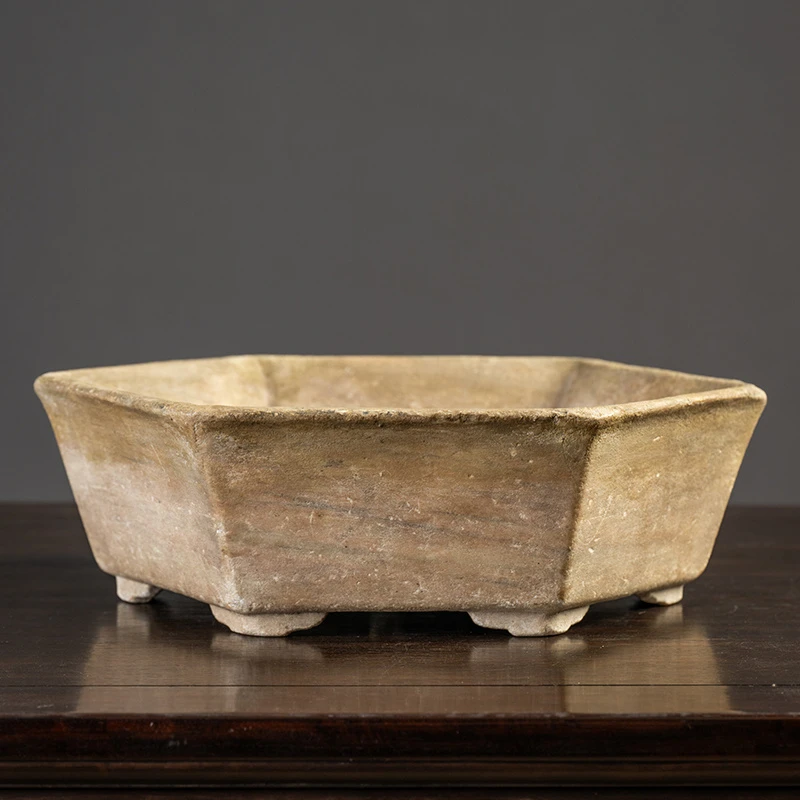 清 太湖石六角赏盆古董收藏