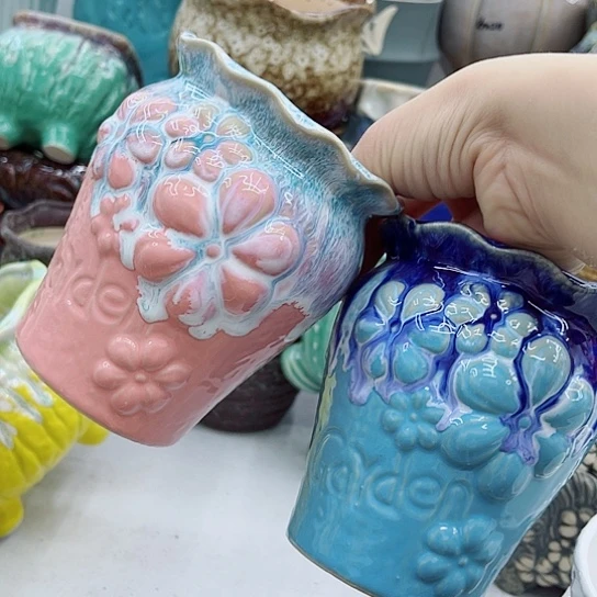 多肉绿植陶瓷花盆9.9包邮