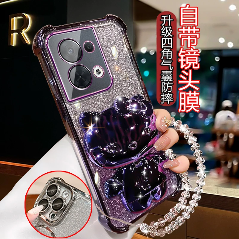 适用opporeno9手机壳四角防摔OPPORENO9时尚创意PHM110曲屏5G软壳