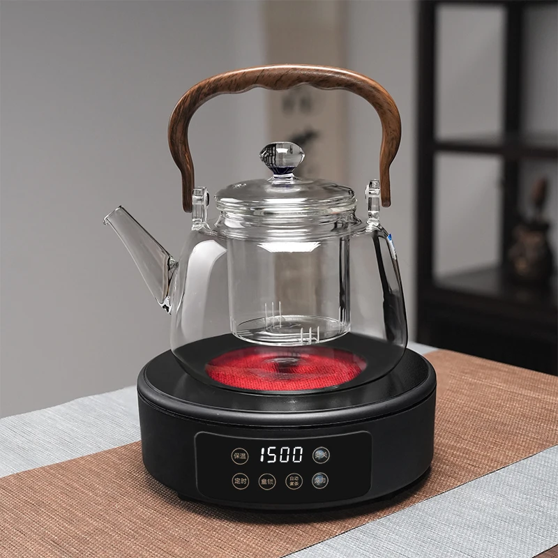 横硕1500瓦大功率家用小型智能电陶炉大星空耐热玻璃提梁壶