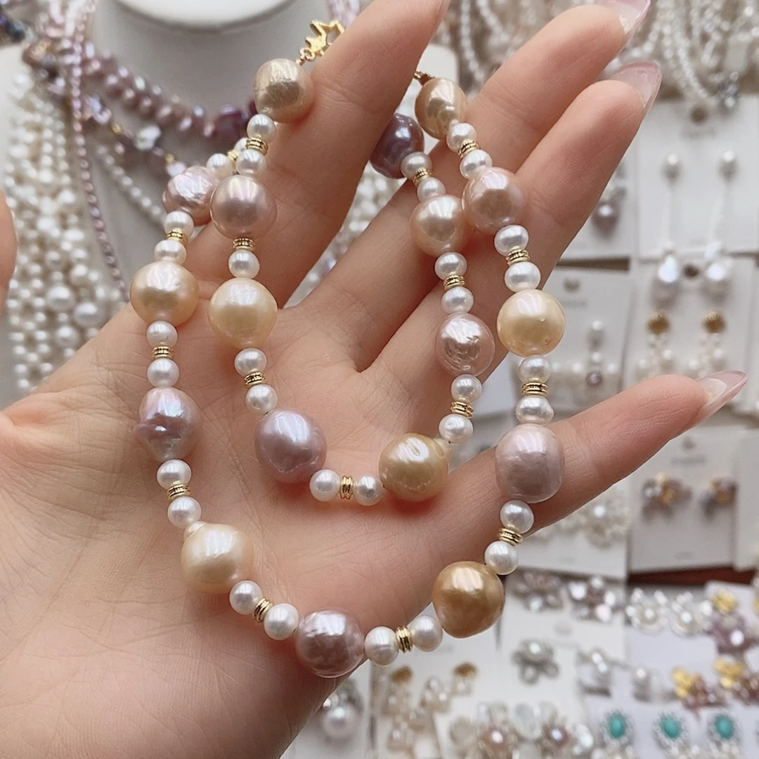 淡水珍珠耳饰银S925镶嵌