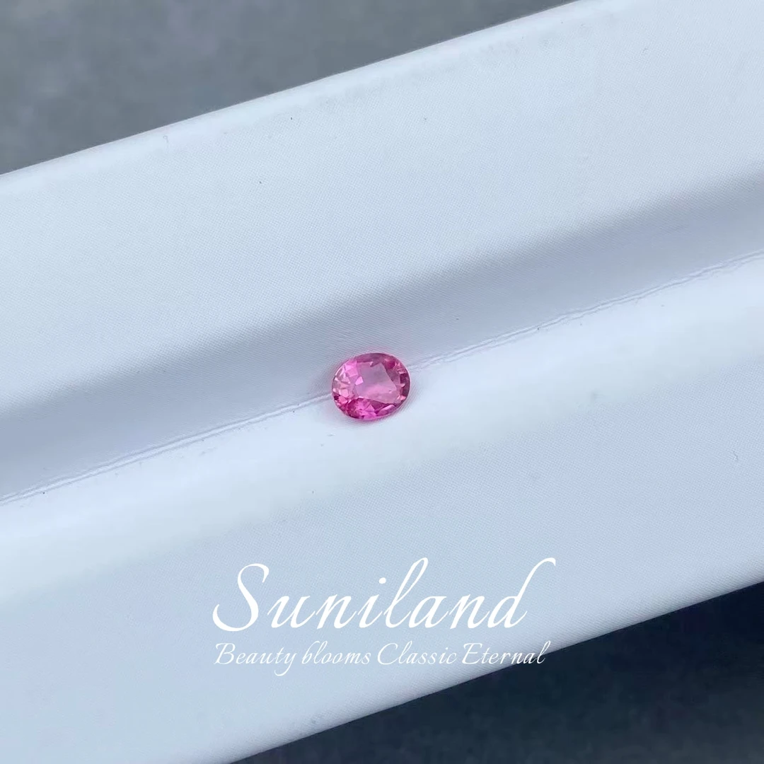 F649-FS-0.50ct椭圆形无烧热粉色蓝宝石裸石/适合做戒指