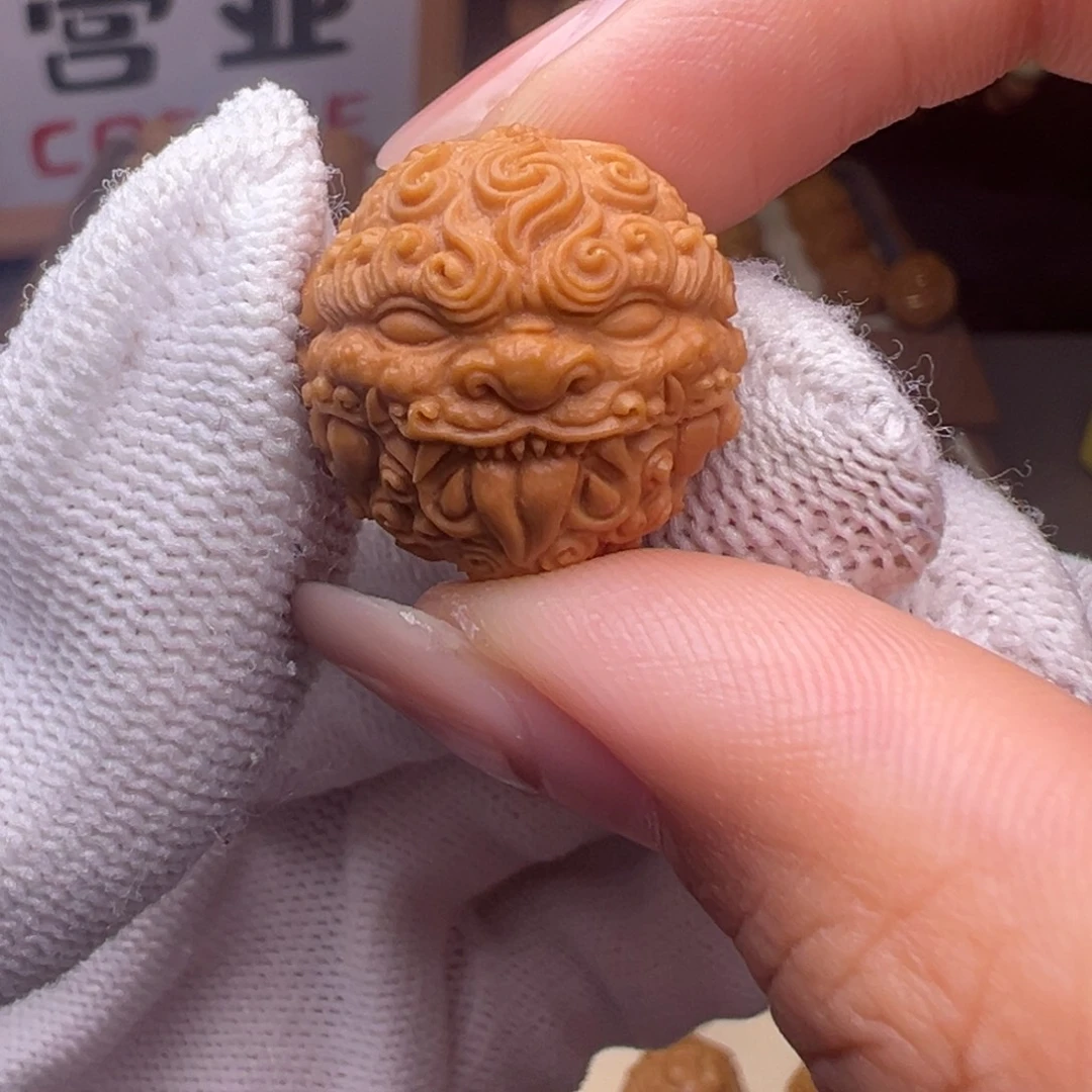 猴头核桃把件精修款金舌唐狮全品有正常封口线
