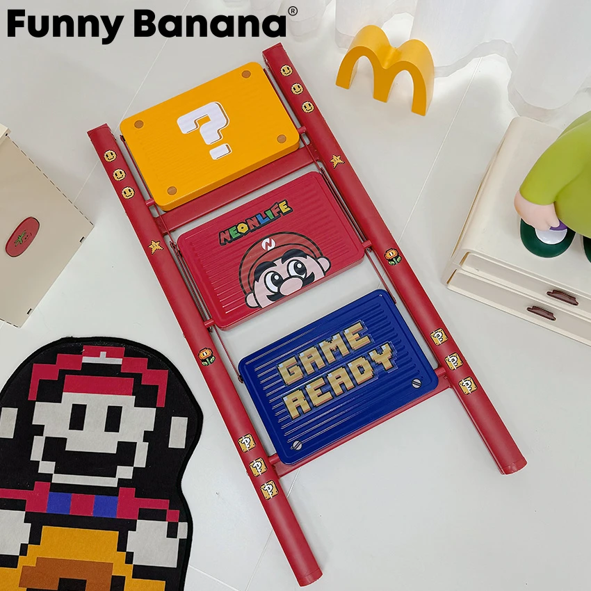 梯子家用多巴胺里奥风折叠梯室内伸缩多功能两步梯小楼梯松弛感