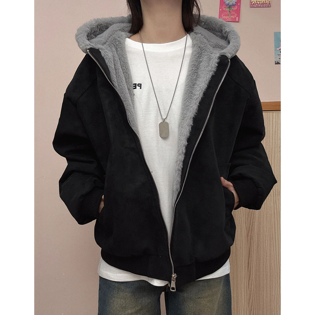 荔枝软皮1500g连帽座山雕PU皮外套男女冬季加绒加厚毛领皮棉衣潮