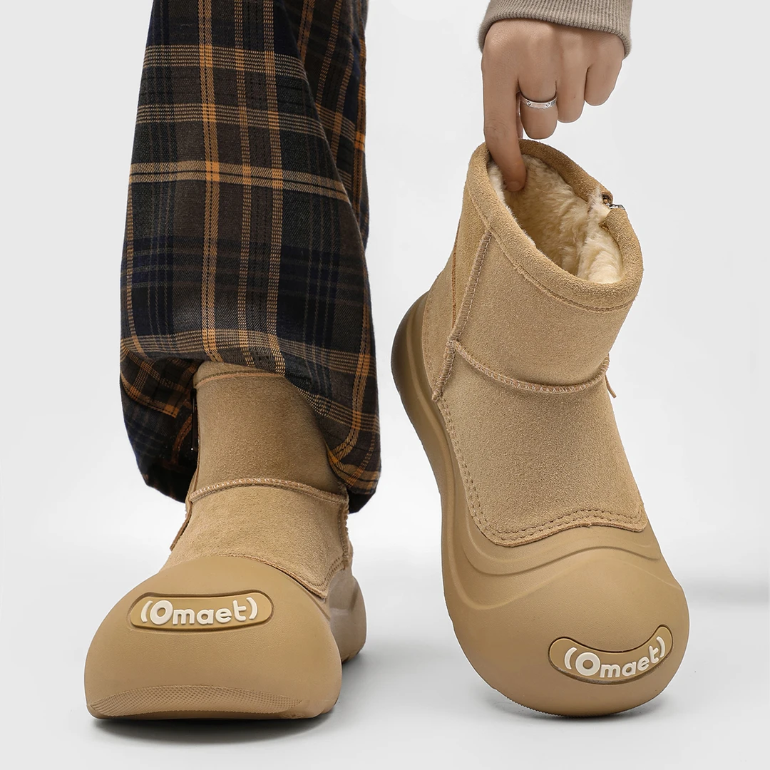 官方正品开口笑雪地靴冬季新款加厚加绒户外东北抗寒保暖面包鞋潮