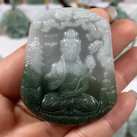 翡翠颈饰未镶嵌大势至菩萨福利