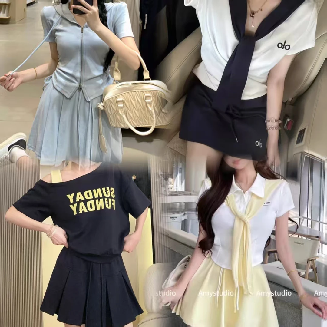 2025夏季新款上衣+半裙套装连衣裙显瘦小个子清冷系禅意衣服女