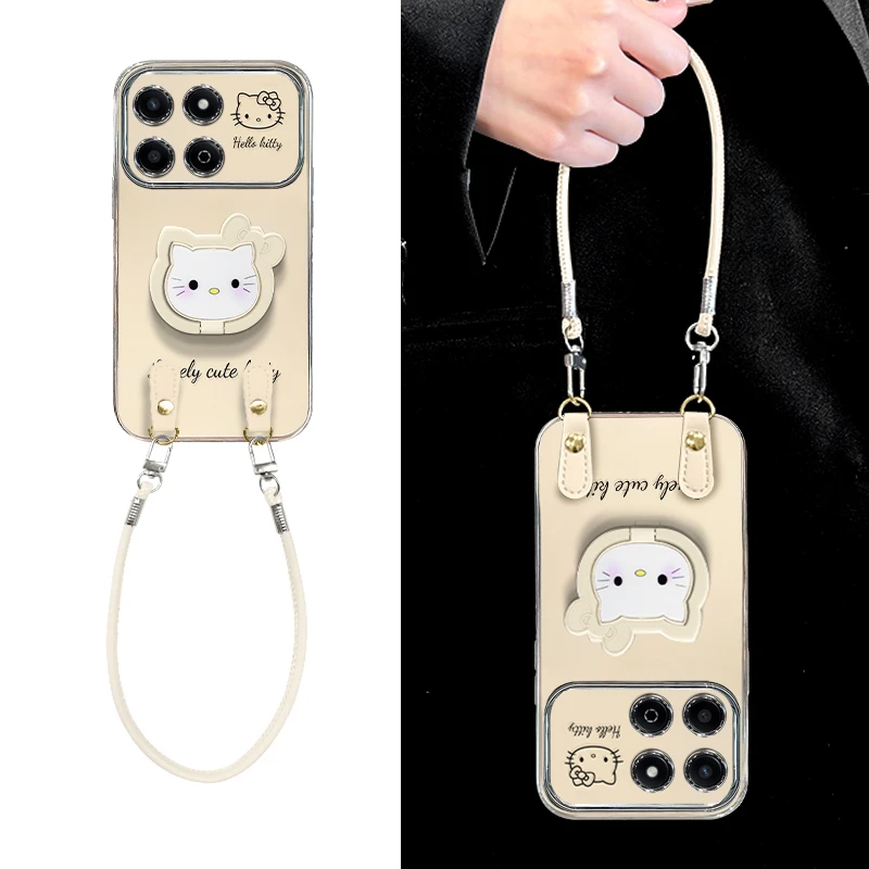 可爱kt支架适用小米17pro手机壳时尚15pro男女高级感14瞳眼小羊皮