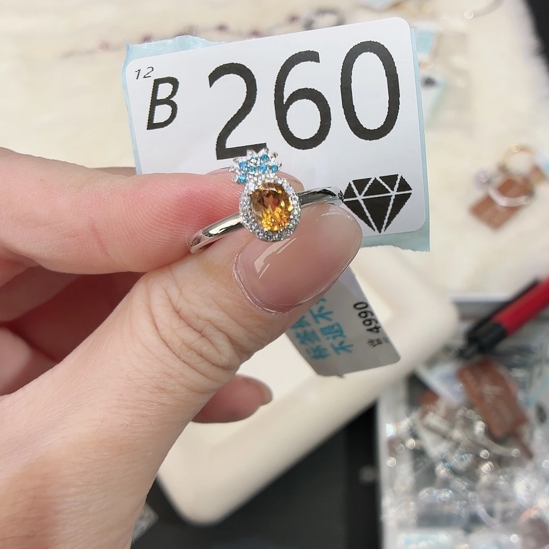 银S925镶嵌水晶珠宝半成品