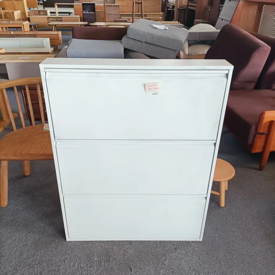 655*122*1033MM三层瑕疵款金属三门鞋柜北欧简约款家用