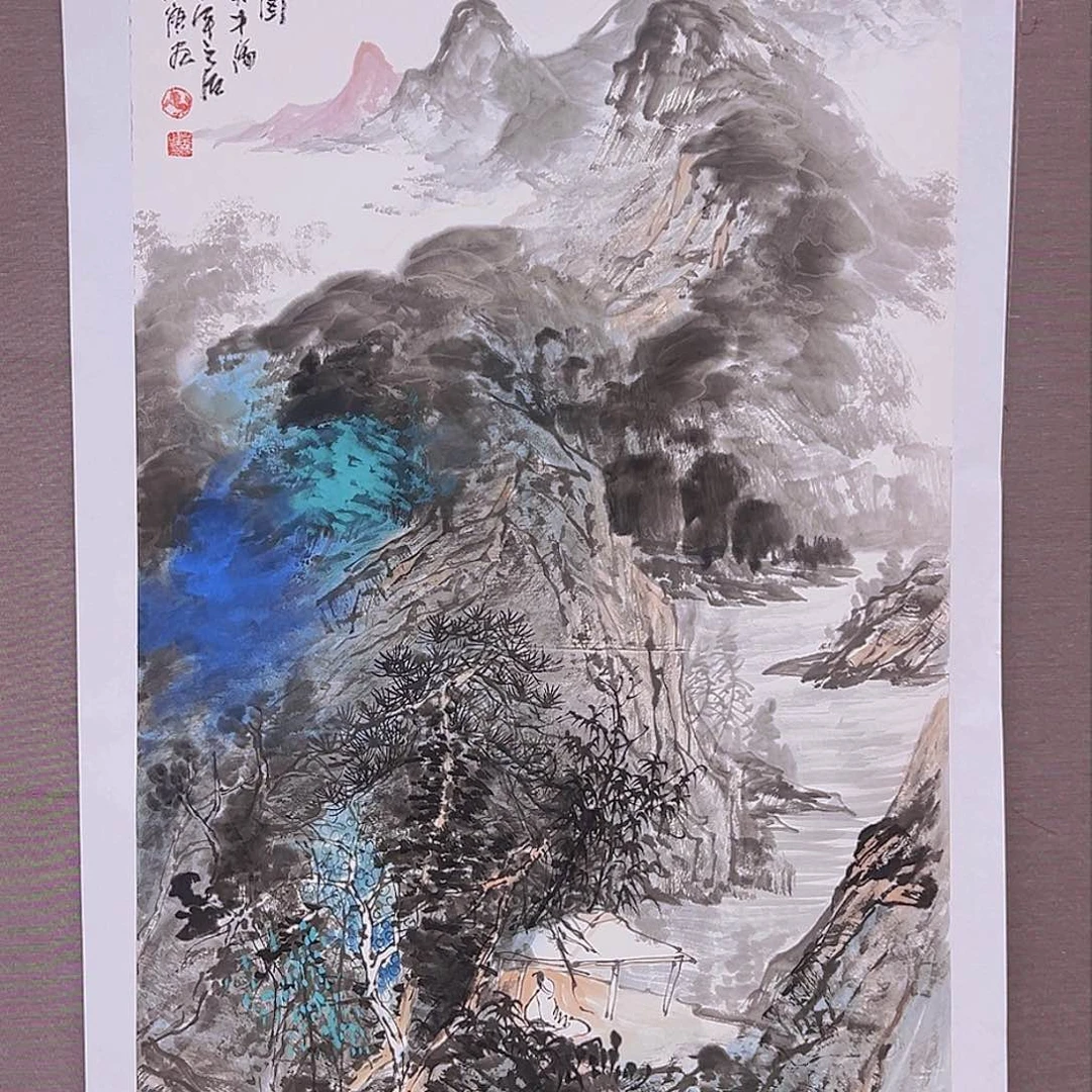 国画马景岭预展原作带授权视频合影证书