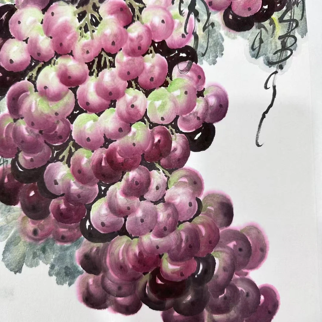 34 赵半丁一平尺葡萄绘画作品