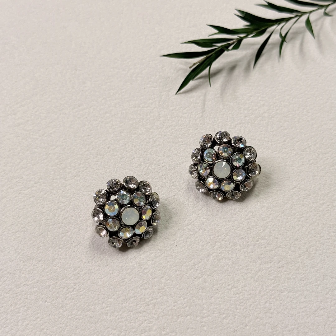 铜合金合成锆石耳饰 【六六中古】孤品复古耳夹ty0587